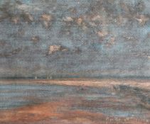 20th Century English School. Figures on a Beach, Oil on Board, Indistinctly Signed. 15