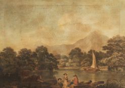 Tomkins after Pocock. A View from Montgomeryshire, North Wales, Aquatint, 20