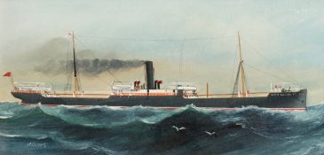 H. Crane (19th/20th Century). A Study of the 'Queen Eleanor' at Sea, Oil on Board, Signed. 6