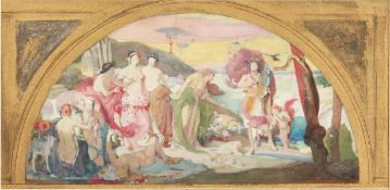 English School, Victorian. A Classical Study with Mythological Figures in a Landscape,