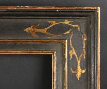 An Ebonised Shaped Frame with Gilt Painted Corners. 26