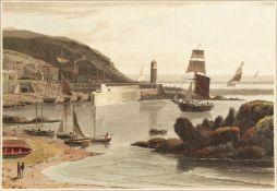 A Set of Three Coloured Prints of Harbour Scenes after William Daniell, 8