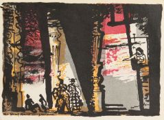 John Piper. 'The Street Scene in Gloriana', Lithograph, Unframed, 7