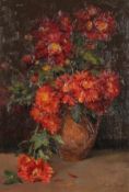 Francis (20th Century) Continental School. A Still Life of Flowers in a Jug, Oil on Canvas,