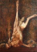Marius Mangier (1867-1952). Study of a Dead Hare, Oil on Canvas, Signed. 28