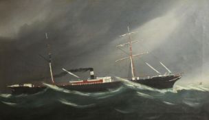 Early 20th Century European School. A Pair of Pictures of the 'Hamburg' a Steam Sailing Vessel,