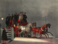 A Set of Five 19th Century Coaching Lithographs in the Manner of Alken, 8