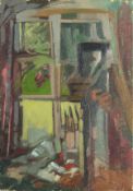 Anthony Baynes (1921-2003). The Artist's Studio, Oil on Canvas, Unframed. 14