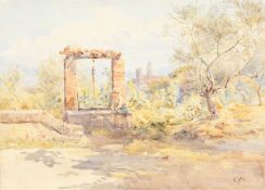 K. McCrackin. 'An Idle Moment', Watercolour, Inscribed Verso, Unframed. 10.5