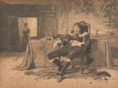 After John Watson Nicol, 19th Century. 'When a man's single he lives at his ease' and 'When a man'