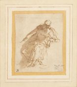 An Old Master Drawing of a Seated Figure in a Tortoiseshell Frame. 3.5