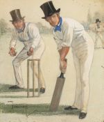 Charles Exeter Devereux Crombie (1885-1967) British, A Scene of a Cricket Match, Watercolour and
