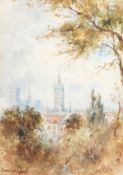 Conrad Carelli (1869-1956). 'Ypres, A Peep from the Ramparts', Watercolour, Signed. 9.5