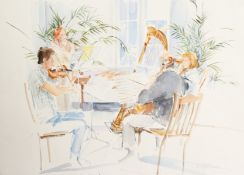 Lesley Fotherby (b.1946). 'Quartet with Palms', Watercolour, Signed. Provenance: Chris Beetles