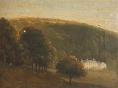 Attributed to Edward Holmes (1841-1893). A Country House View, Signed Verso on Stretcher, Oil on
