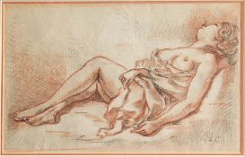 20th Century School. A Chalk & Charcoal Study of a Female, Initialled R.E.G. 6