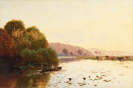 Edwin Henry Boddington (1836-1905) British. 'Morning and Evening', a Pair of Oil on Canvas Paintings