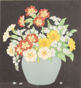 John Hall Thorpe (1874-1947) Australian. Still Life of Mixed Flowers, Woodblock, 7