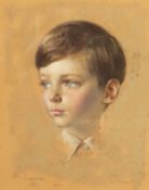 WITHDRAWN Twentieth Century English School, A Head Study of a young boy, Pastel, Signed Lawrence
