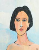 Robert James Renwick (b.1966), 'Head £102', Oil on canvas, Initialed, Inscribed Verso, 30