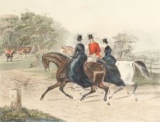 Charles Hunt after F.C Turner. 'The Riding School' and 'Going to the Meet', a Pair of Aquatints, 20