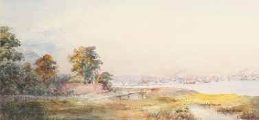 Circle of Frank Watson Wood. 'Southampton Water from Hythe', Watercolour. 5