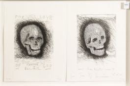 Damien Hirst (b.1965). 'For the Love of God' June 2007, a Pair of Etchings, Signed in Pencil and