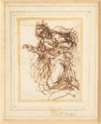 An Old Master Drawing of a Figure in a Tortoiseshell Frame. 2.5