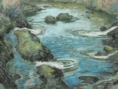 Norman Lloyd (1895-1983) Australian. A Study of a Rocky Stream, Pastel, Signed. 12