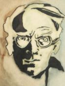 After Ivon Hitchens. Self Portrait 1950, Watercolour and Ink, after a Self Portrait now in the Tate