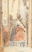 Early 20th Century British School. A Church Interior, Watercolour, Initialled E.R.B., 12