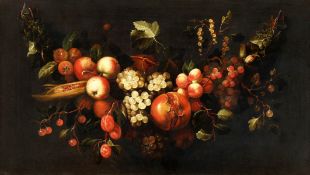 Attributed to Jan Pauwel Gillemans, the Elder (1618-1675). A Still Life of a Swag of Fruit