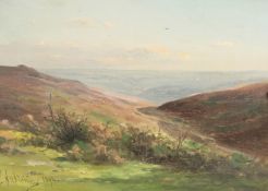 Georgina Martha de L'Aubiniere (1848-1930) British. A Country Landscape with Hills beyond, Oil on