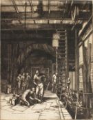 Gwen May, 'Scene Dock - The Old Vic', a Signed Etching, 9.5