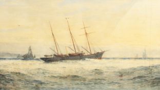 Frederick James Aldridge (1850-1933) British. 'Steam Yacht Aries', Watercolour, Signed. 12