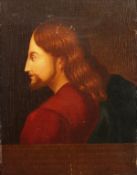 19th Century European School. After The Emerald Icon, A Portrait of Christ in Profile, Oil on Canvas