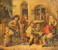 Continental School. A Watercolour of a Tavern Scene. 6