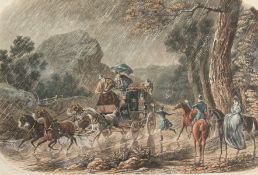 Reeve after Newhouse. A Set of Four 19th Century Prints of Coaching Scenes, each 9