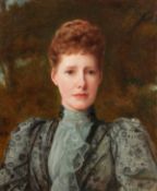 Frederick Goodall (1822-1904) British. Portrait of a Lady Possibly the Artist's Wife, Oil on Canvas,