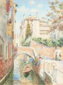 Trevor Hadden (1864-1941) British. 'Near San Cristoforo, Venice', Watercolour, Signed and
