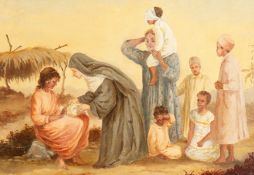 Circle of Evelyn Stuart Hardy. A North African Scene, Oil on Board, A/F. 9