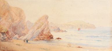 Elliott. A Scene of Newquay from the Beach and a further Eight Unframed Watercolours and Pencil