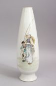 A CHINESE REPUBLIC STYLE FAMMILE ROSE PORCELAIN VASE - FISHERMAN , decorated with an elder and