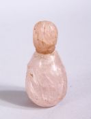 A GOOD 18TH / 19TH CENTURY MUGHAL CARVED ROCK CRYSTAL OR AMYTES SCENT BOTTLE, 6CM