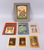 A COLLECTION INDO PERSIAN EROTIC MINIATURE PAINTINGS, 6 erotic painting including one very early