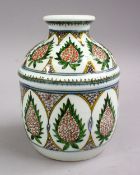 A GOOD ISLAMIC PALESTINIAN CERAMIC VASE, with floral decoration, 15cm.