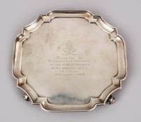 AN ENGLISH SOLID SILVER BON BON DISH, engraved for the Punjab Regiment, presented to captain v.c.