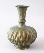 AN EARLY INDIAN MOULDED BRONZE BOTTLE VASE, 17CM