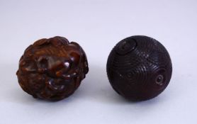 A JAPANESE LATE MEIJI PERIOD CARVED WOODEN ZOOMORPHIC ZODIAC OKIMONO , the ball carved in great