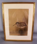 A FINE QUALITY JAPANESE MEIJI PERIOD PAINTING ON SILK OF A BIRD AMONGST REED, the detailed bird
